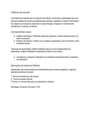 Hábitos De Estudio