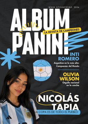 Documento A4 Portada De Revista De Fútbol Fotográfica Celeste Y Blanco