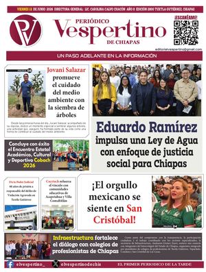 Periodico El Vespertino De Chiapas 12 Junio 2026