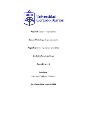 Bloque 3 Gramatica