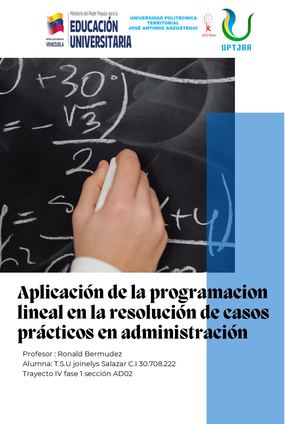 Aplicación De La Programacion Lineal En La Resolución De Casos Prácticos