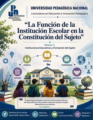 Boletín Informativo Módulo 3 Instituciones Educativas y Formación del Sujeto 2026-1