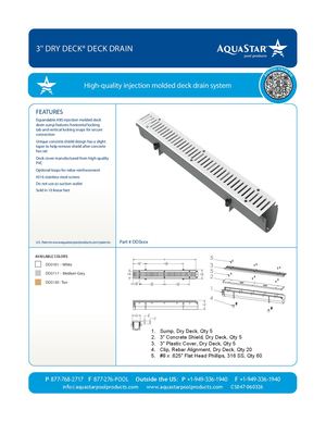 DD3xxx - 3'' Dry Deck™ Deck Drain
