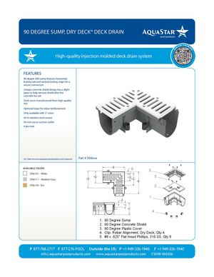 DD6xxx - 90 Degree Sump, Dry Deck™ Deck Drain