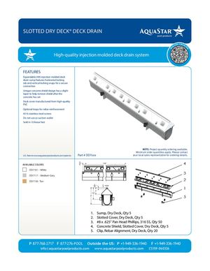 DD7xxx - Slotted Dry Deck Deck Drain -  CS159-012324
