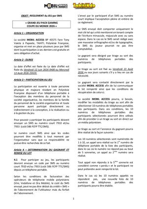 Reglement Mobil Acess Grand Jeu Pack Gaming Coupe Du Monde 2026