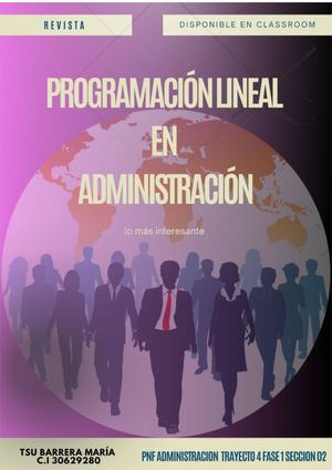 PROGRAMACIÓN LINEAL EN ADMINISTRACIÓN