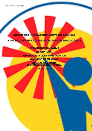 Glosario De Terminos Metodoliga De Investigación