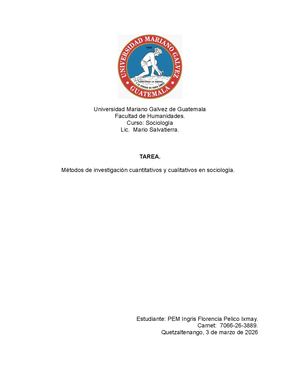 Sociologia Metodos 9 Marzo