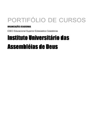 Portifólio Instituto Universitário EAD