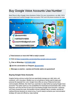 Top Site To Buy Google Voice Accounts In World