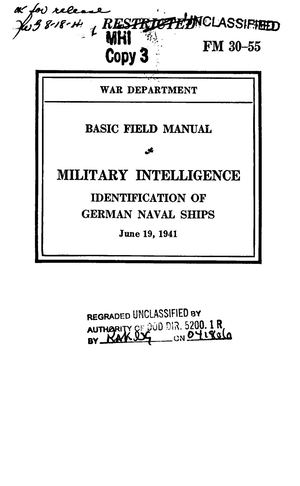 Military Intelligence Identification Of German Naval Ships 1941