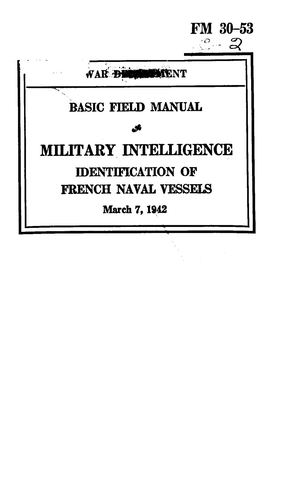 Military Intelligence Identification Of French Naval Vessels 1942