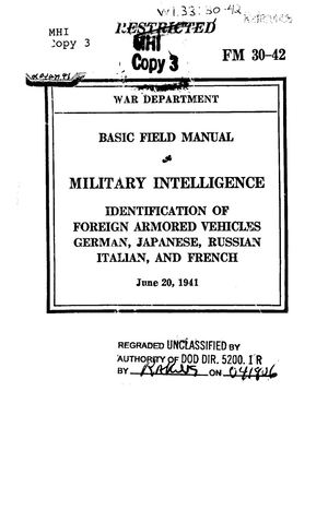 Military Intelligence Identification Of Foreign Armored Vehicles German Japanese Russian And Italian 1942