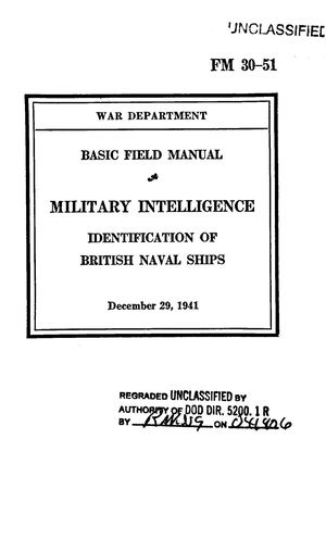 Military Intelligence Identification Of British Naval Ships 1941
