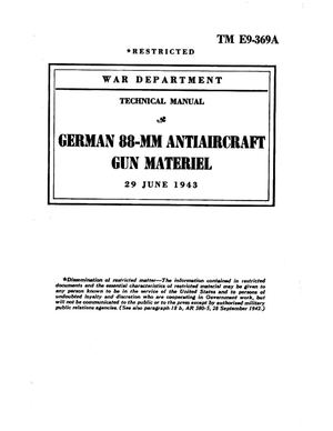 Technical Manuals E9 369a 1943 German 88