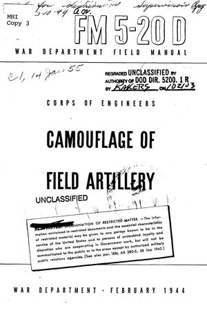 Fm5 20d Camouflage Of Field Artillery 1944