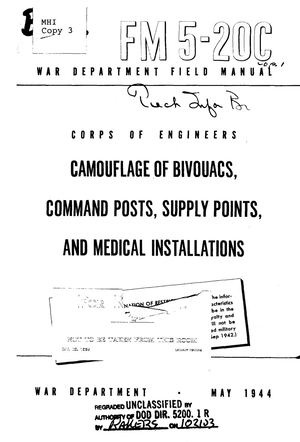 Fm5 20c Camouflage Of Bivouacs Command Posts Etc 1944