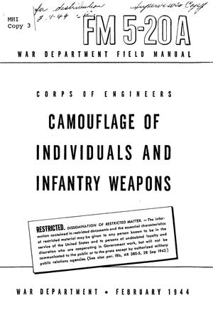 Fm5 20a Camouflage Of Individuals And Infantry Weapons 1944