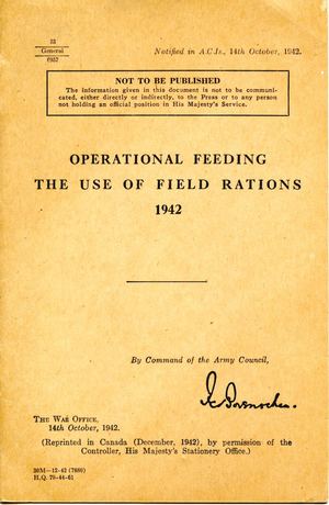 Operational Feeding The Use Of Field Rations 1942