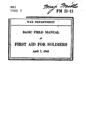 Fm 21 11 Basic Field Manual First Aid For Soldiers Us Army
