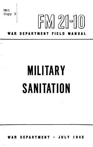 Fm 21 10 Military Sanitation Us Army