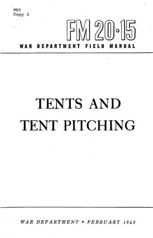 Fm 20 15 Tents And Tent Pitching Us Army
