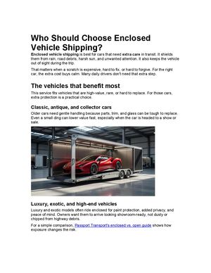 Who Needs Enclosed Vehicle Shipping? Benefits, Costs & Best Uses