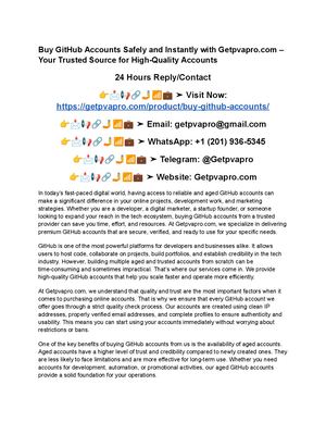 Buy, Old Git Hub Accounts Safely And Instantly With Getpvapro