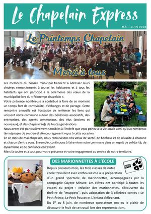 Chapelain Express Mai Juin 2026