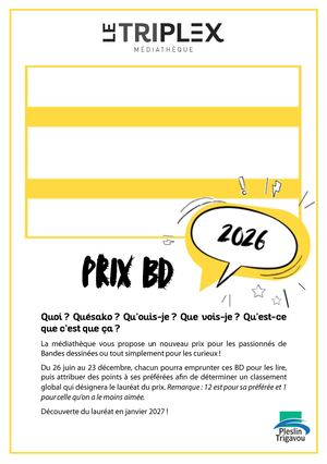 Prix BD 2026 Le Triplex