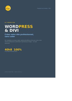 Programme 40h Lumiva WP-Divi-SEO