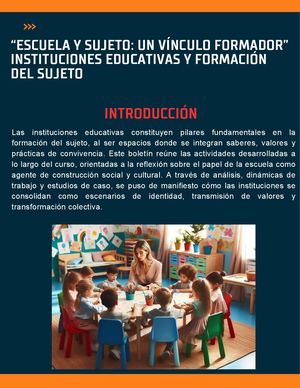 Escuela y Sujeto: Un vinculo formador