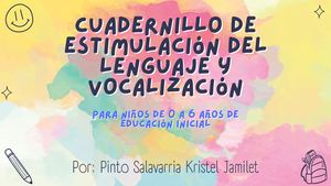 Cuadernillo De Estimulación Del Lenguaje Y Vocalización