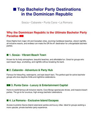 Bachelor Parties In Dr