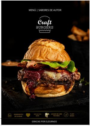 Menú Craft Burgers 2026
