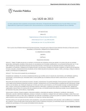 Ley 1620 De 2013