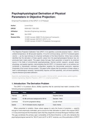 Psychophysiological Derivation Of Physic