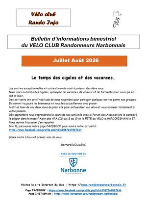 Rando Info Juillet Août 2026