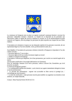 Recensement Personnes Vulnerables Pontgouin