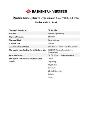 Eds202 Materyal Bilgi Formu 2026