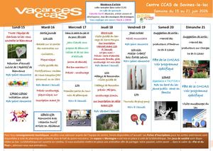 Programme D'animation Du 15 Au 21 Juin 2026