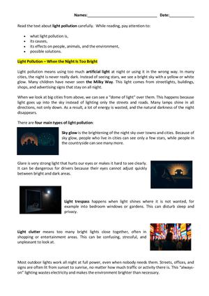 Lesson Light Pollution