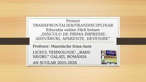 Manolache Irina Aura Dincolo De Prima Impresie Adevăruri, Aparențe, Devenire
