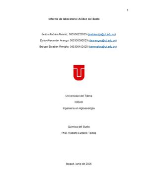 Informe de labortorio Acidez del suelo