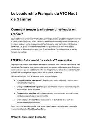 Service chauffeur privé leader France