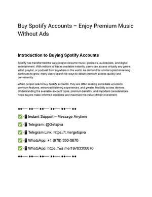 Buy Spotify Accounts – Enjoy Premium Music Without Ads