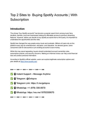 Top 2 Sites To Buying Spotify Accounts With Subscription