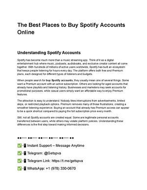 The Best Places To Buy Spotify Accounts Online