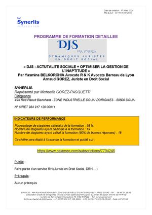 Programme Détaillé Djs 1